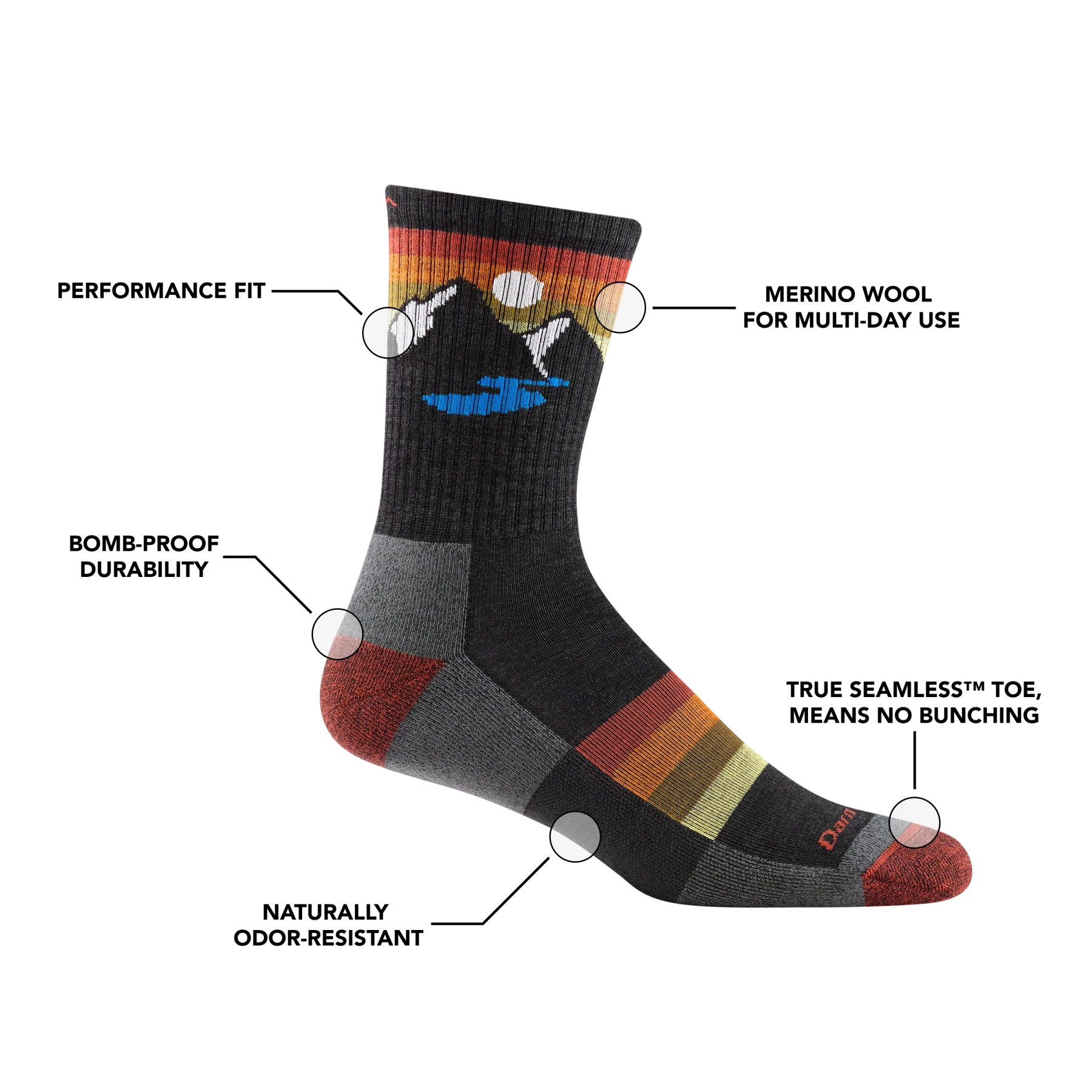 Men's Sunset Ridge Micro Crew Lightweight Hiking Sock | 1997