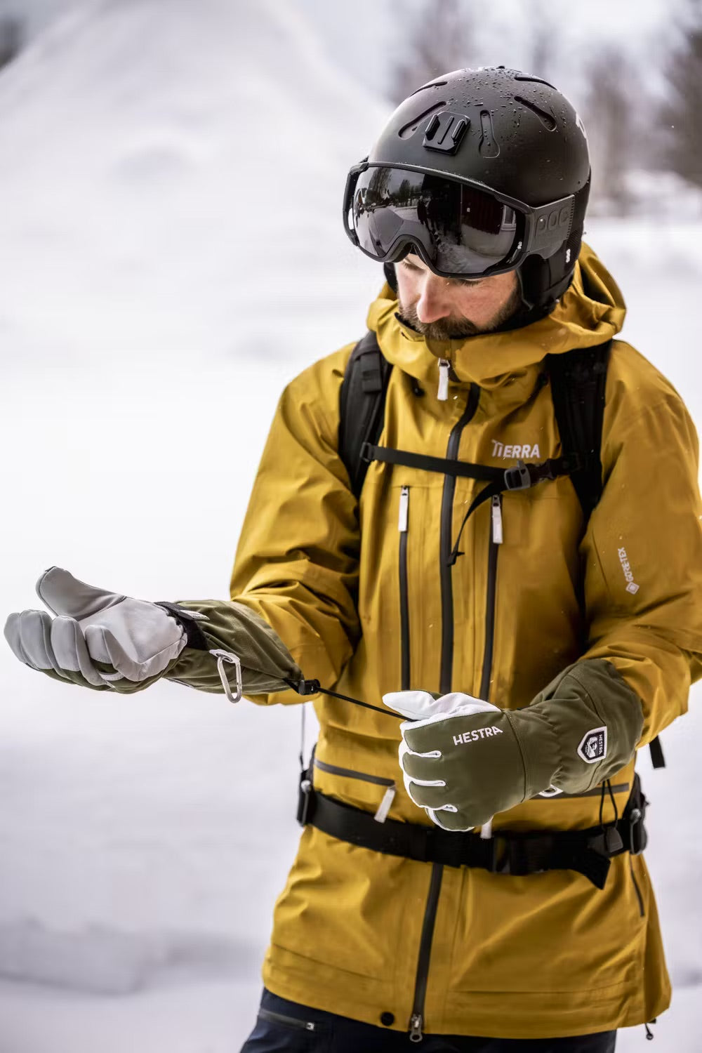 Army Leather Heli Ski Glove