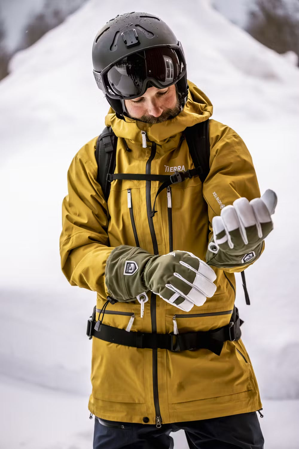 Army Leather Heli Ski Glove