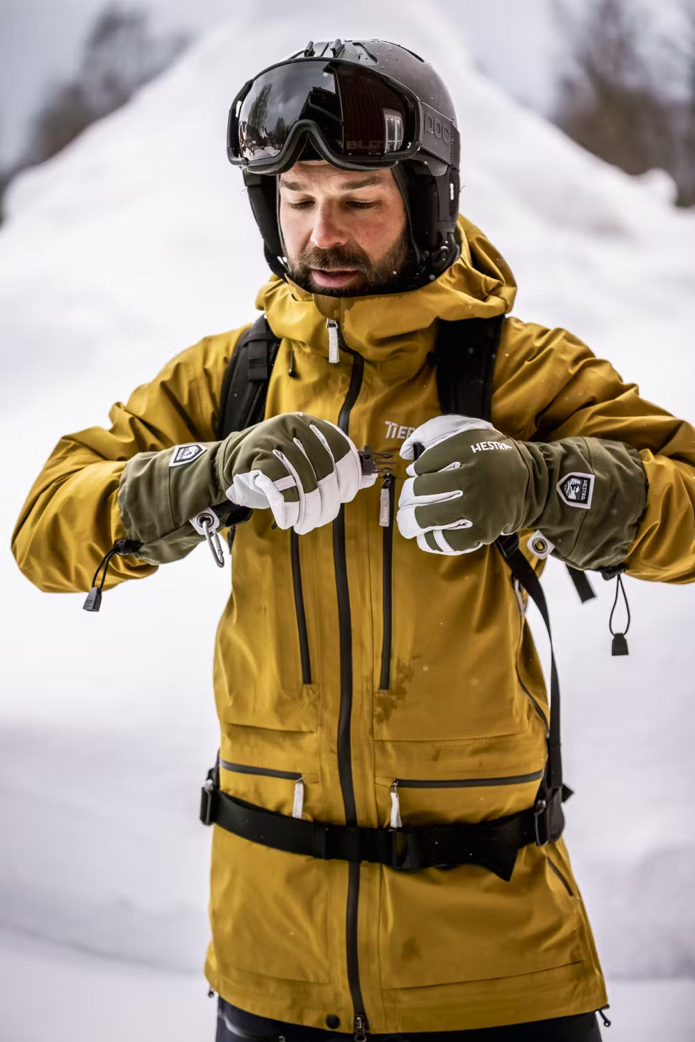 Army Leather Heli Ski Glove
