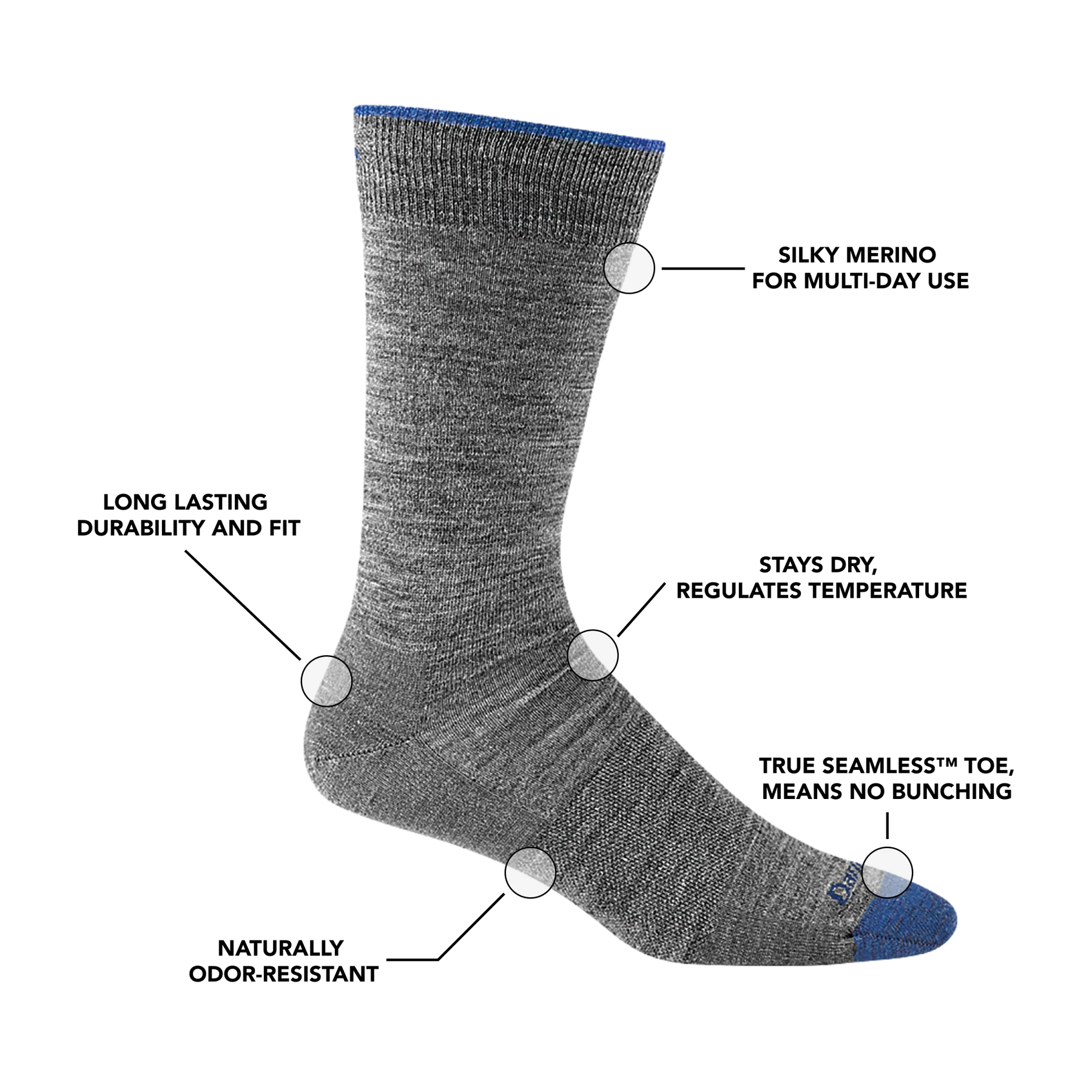 Men's Solid Crew Lightweight Lifestyle Socks | 6032