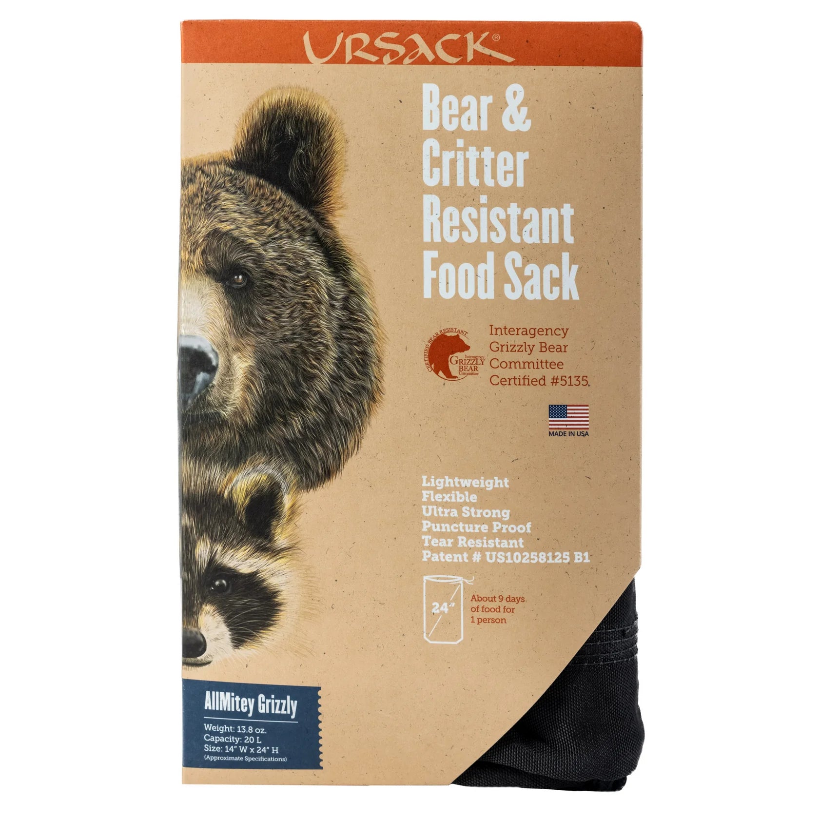 Allmitey Grizzly - Bear & Critter Resistant Food Bag