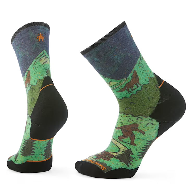Trail Run Targeted Cushion Neature Print Crew Socks