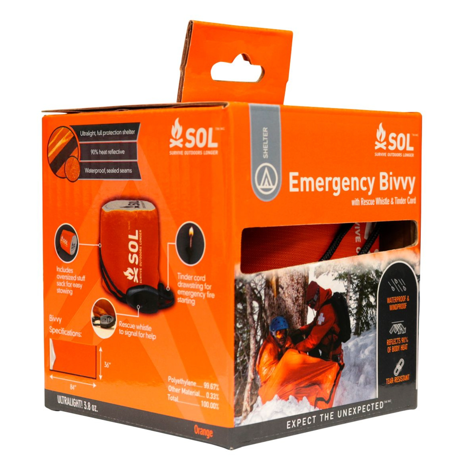 Emergency Bivvy with Whistle and Tinder Cord