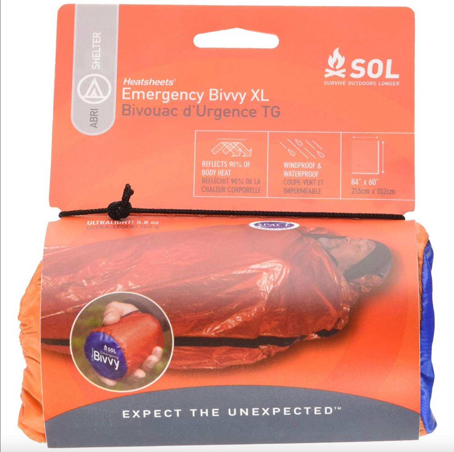 2 Person Emergency Bivvy XL w/ Rescue Whistle