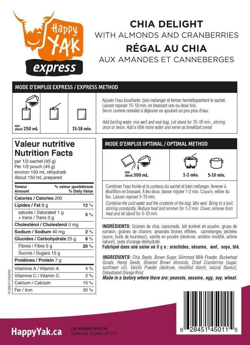 Chia Delight with Almonds and Cranberries