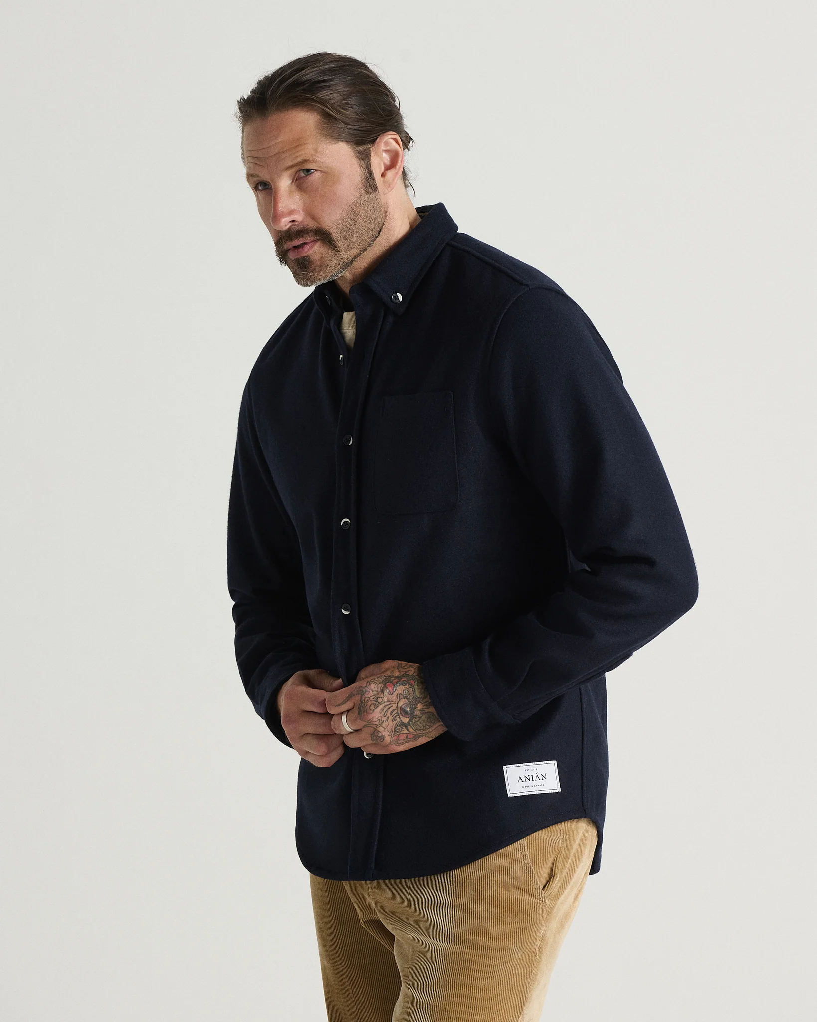Men's Modern Melton Wool Shirt